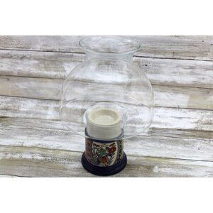 Vtg Gailstyn-Sutton Towle Chinoserie Hurricane Candle Lamp with Glass Shade